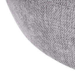 Wyld And Coco Light Grey Fabric Pouffe - Round Upholstered Ottoman, Eucalyptus Wood Base, W61 X D61 X H43Cm - thumbnail 5