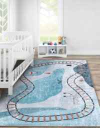 RugsX Junior 52243.801 Washing Carpet Train Tracks For Children Anti-Slip -   80X150 Cm - thumbnail 5