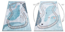RugsX Junior 52243.801 Washing Carpet Train Tracks For Children Anti-Slip -   80X150 Cm - thumbnail 2