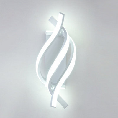 Pheashine White Aluminium Spiral 3 Bar Led Wall Light 22W 6500K Cool White For Bedroom,corridor,living Room,staircase - image 1
