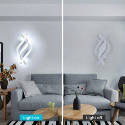 Pheashine White Aluminium Spiral 3 Bar Led Wall Light 22W 6500K Cool White For Bedroom,corridor,living Room,staircase - thumbnail 4
