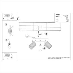 Luminosa Lighting Luminosa Karbon Minimalist Ceiling Spotlight Cluster 4 Light Beige - thumbnail 6