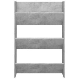 Berkfield Wall Shoe Cabinets 2 Pcs  Concrete Grey 60X18X90 Cm Engineered Wood - thumbnail 6