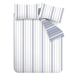 Catherine Lansfield Harbour Stripe Blue Duvet Cover Set Super King Bedding Set - thumbnail 6