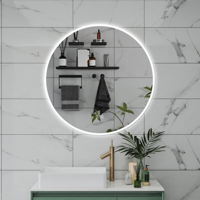 Probaty Bathrooms 600mm Round 3 Colors Dimmable Led Mirror With Bluetooth Anti-Fog Touch Sensor,backlit Illuminated Wall Mirror - image 1