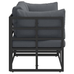 Berkfield Outdoor Furniture With Cushion 2 Pcs Black Aluminium - thumbnail 7