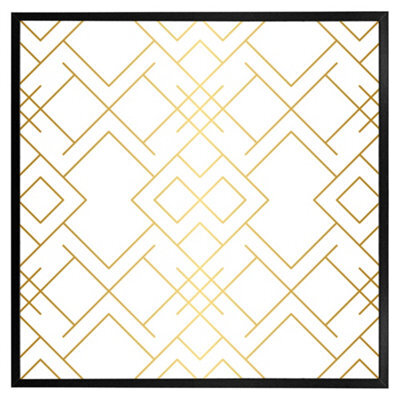 "Andrew Lee Golden Geo Pattern (Picutre Frame) / 12X12"" / Oak" - image 1