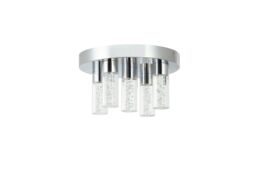 GoodHome Myvat Acrylic & Metal Chrome Effect 5 Lamp Bathroom Led Ceiling Light - Refurbished - thumbnail 2