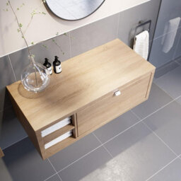 Affine Bathroom Wall Hung Vanity Unit Cabinet Storage Drawer Shelves 1100mm Furniture - thumbnail 3