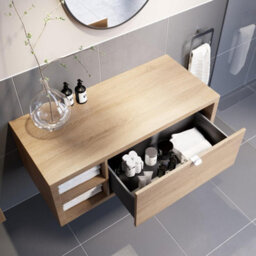 Affine Bathroom Wall Hung Vanity Unit Cabinet Storage Drawer Shelves 1100mm Furniture - thumbnail 4
