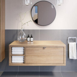 Affine Bathroom Wall Hung Vanity Unit Cabinet Storage Drawer Shelves 1100mm Furniture - thumbnail 2