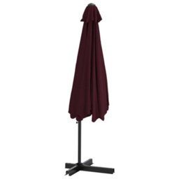 Berkfield Outdoor Parasol With Steel Pole 300 Cm Bordeaux Red - thumbnail 4