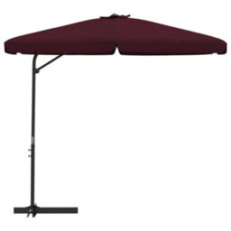 Berkfield Outdoor Parasol With Steel Pole 300 Cm Bordeaux Red - thumbnail 2