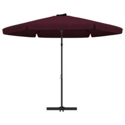 Berkfield Outdoor Parasol With Steel Pole 300 Cm Bordeaux Red - thumbnail 3