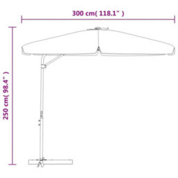 Berkfield Outdoor Parasol With Steel Pole 300 Cm Bordeaux Red - thumbnail 7