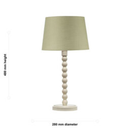 First Choice Lighting Bobbin - Ivory Lamp With Sage Green Cotton Shade - thumbnail 7