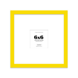 "6X6"" Yellow Picture Frame - 6X6"" Square Frame With 3X3"" Mount For 6X6""/3X3"" Pictures Luxurious Style Thin Edge, 1 Pack" - thumbnail 1