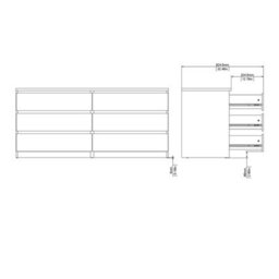 Furniture To Go Naia Wide Chest Of 6 Drawers (3+3) In White High Gloss (W) 153.8 X  (H) 70.1 X (D) 50Cm - thumbnail 9