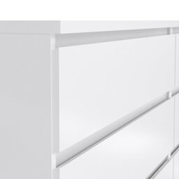 Furniture To Go Naia Wide Chest Of 6 Drawers (3+3) In White High Gloss (W) 153.8 X  (H) 70.1 X (D) 50Cm - thumbnail 6