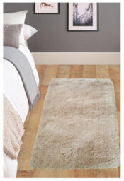 The Rugs Soft Washable Collection Plain Design Shaggy Rug In Beige  Sa-02 - thumbnail 2