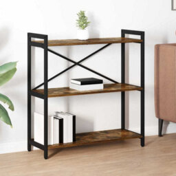 Berkfield Modern Bookcase Smoked Oak 80 X 30 X 83 Cm Engineered Wood - thumbnail 2
