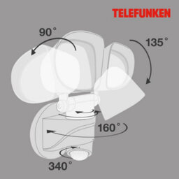 Telefunken White Dual Head Led Outdoor Wall Light Motion Sensor - thumbnail 6