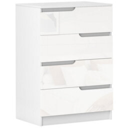 Homcom 4 Drawer Chest Of Drawers For Bedroom, 60 X 40 X 85Cm, White - thumbnail 2