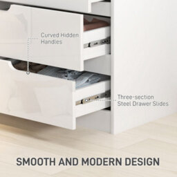 Homcom 4 Drawer Chest Of Drawers For Bedroom, 60 X 40 X 85Cm, White - thumbnail 5
