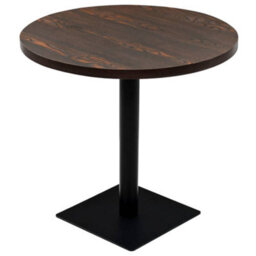Berkfield Bistro Table Mdf And Steel Round 80X75 Cm Dark Ash - thumbnail 2