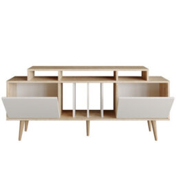 Decorotika Char Tv Stand Tv Unit For Tvs Up To 72 Inch Sapphire Oak And White - thumbnail 4