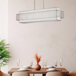 Feiss Kenney 5 Light Island Chandelier Modern Ceiling Pendant In Sunrise Silver Finish, E27,height Adjustable, Dimmable Compatible - thumbnail 5