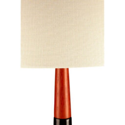 Orsina Ceramic & Wood Base Table Lamp With Cream Shade, Sculptural Lamp With Tapered Neck, Decorative Lighting - thumbnail 4