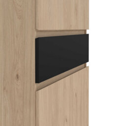 Wyld Haus Budapest Shoe Cabinet Natural Oak Effect With Black Fronts 4 Doors 1 Drawer - thumbnail 8