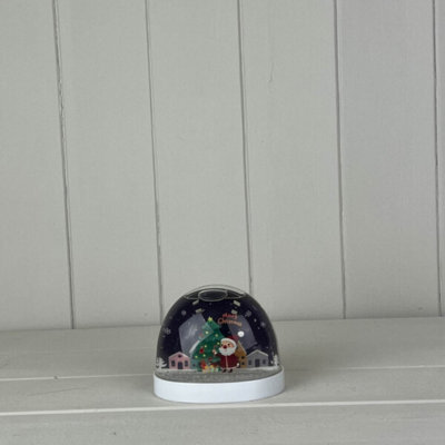 Multicolour Snow Globe With Merry Christmas Santa With Tree
