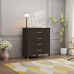 Palazzi 4 Drawer Chest Of Drawers Black - thumbnail 1