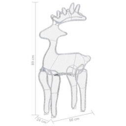Berkfield Durable Reindeer Christmas Decoration With Mesh 306 Leds 60X24X89Cm - thumbnail 9