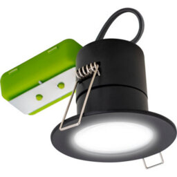Luceco Matt Black Fixed Led Fire-Rated Cool White Downlight Ip65, Pack Of 6 - thumbnail 1