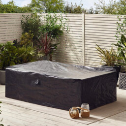 Furniturebox Orlando Beige Rattan Garden Sofa - Modular Outdoor Patio Garden Sofa, Table & 4 Chairs Garden Corner Sofa Set + Cover - thumbnail 6