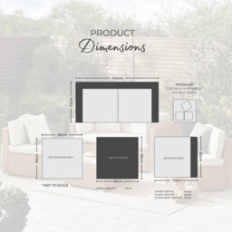 Furniturebox Orlando Beige Rattan Garden Sofa - Modular Outdoor Patio Garden Sofa, Table & 4 Chairs Garden Corner Sofa Set + Cover - thumbnail 9