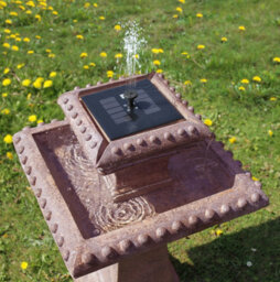 Primrose Pizzaro Solar Bird Bath Water Feature With Lights 80Cm - thumbnail 5