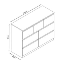 Fwstyle 7 Drawer Black Chest Of Drawers Merchant Chest Scratch Resistant Bedroom Furniture - thumbnail 9