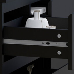 Fwstyle 7 Drawer Black Chest Of Drawers Merchant Chest Scratch Resistant Bedroom Furniture - thumbnail 6