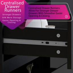 Fwstyle 7 Drawer Black Chest Of Drawers Merchant Chest Scratch Resistant Bedroom Furniture - thumbnail 3