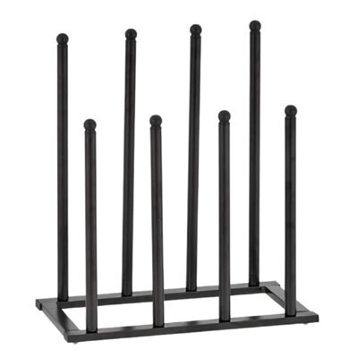 Welly Boot Rack - Metal Boot Organizer For Tall & Short Boots - Space Saving Design (Black- 4 Pair Rack) - image 1