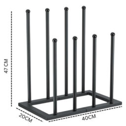 Welly Boot Rack - Metal Boot Organizer For Tall & Short Boots - Space Saving Design (Black- 4 Pair Rack) - thumbnail 3