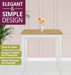 Hallowood Furniture Ledbury Small Dining Table In White Painted And Light Oak Finish - thumbnail 4