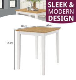 Hallowood Furniture Ledbury Small Dining Table In White Painted And Light Oak Finish - thumbnail 3