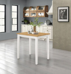 Hallowood Furniture Ledbury Small Dining Table In White Painted And Light Oak Finish