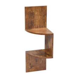 3 Tier Wooden Wall Corner Mounted Storage Display Shelf Floating Shelves - thumbnail 3
