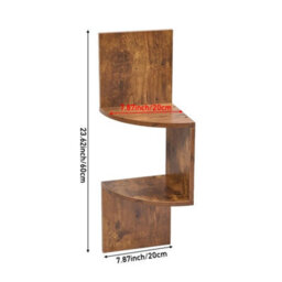 3 Tier Wooden Wall Corner Mounted Storage Display Shelf Floating Shelves - thumbnail 2